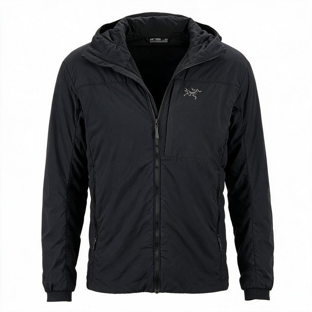 Arc'teryx Insulated Hooded Jacket Mens M Black Lightweight Full Zip Outdoor 3046